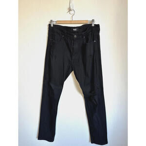Paige Jeans Mens 34x32 Black Slim Distressed Stretch